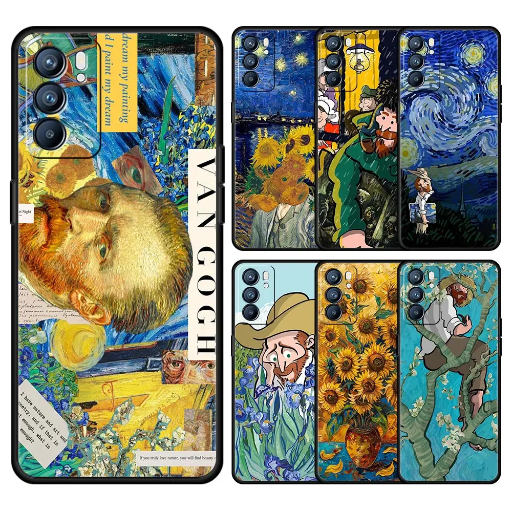 

Case For Oppo Reno13 Reno12 Reno11 F Reno10 Pro A54 A53 A95 A76 A74 A57 A98 A80 A79 5G A78 4G Cover Van Gogh Starry Night flower