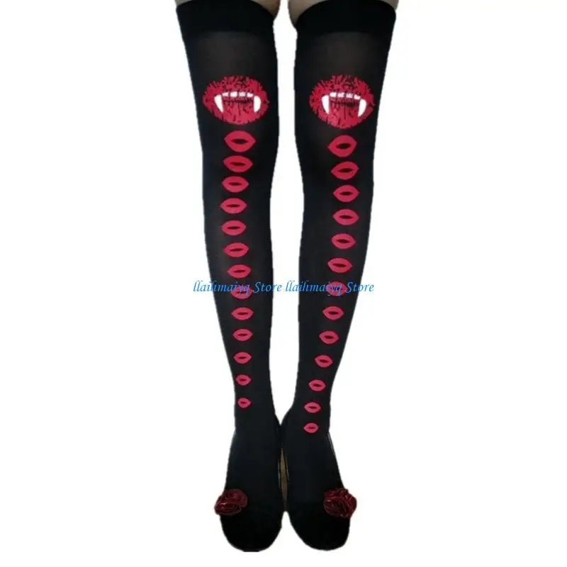 573bハロウィーンストッキングロングセクシーな女性ホラーハロウィーンパーティーニーロングソックス