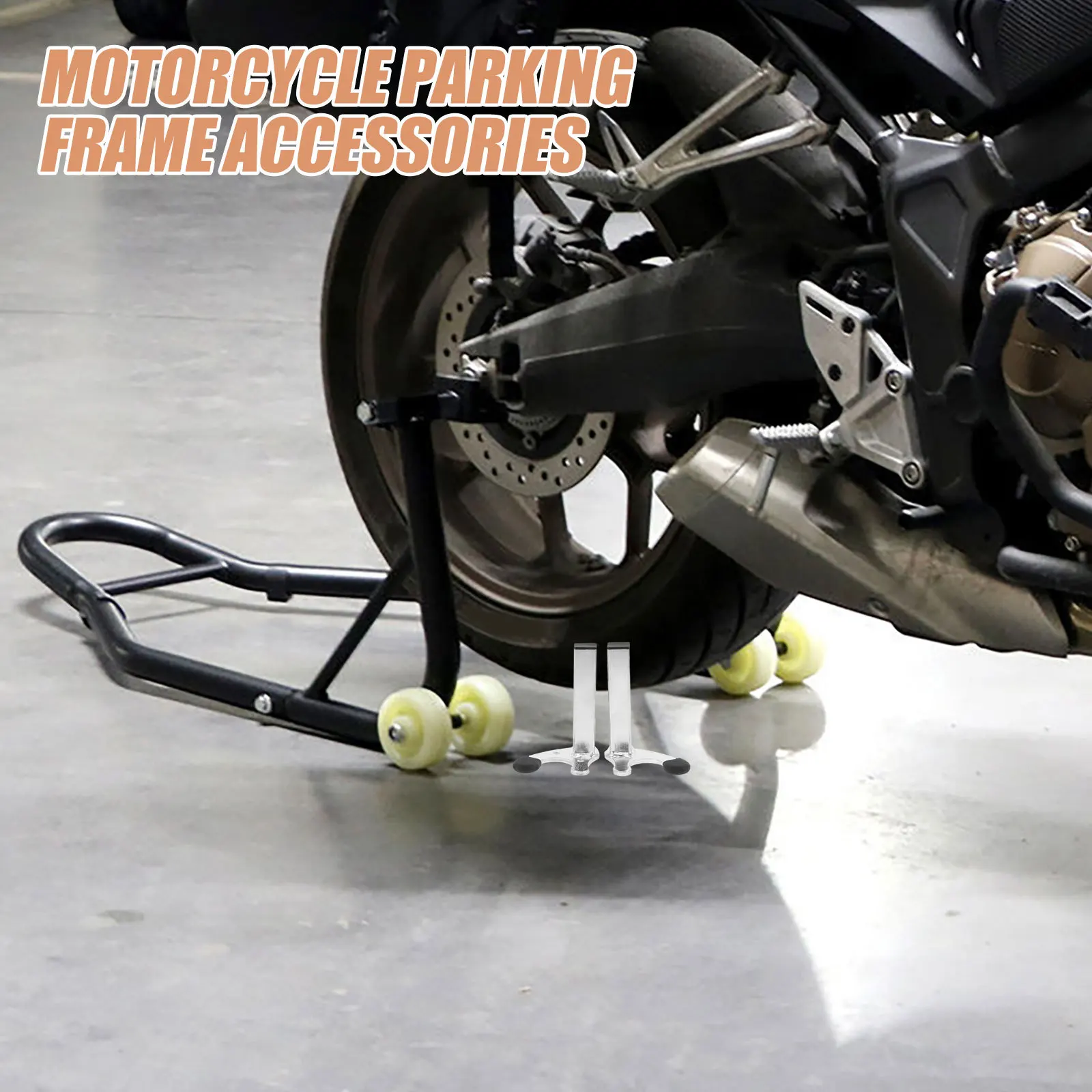 

Heavy Duty Motorcycle Wheel Lift Stand U Shape Attachment Rear Tire Support Stable Easy Setup for Bike Maintenance