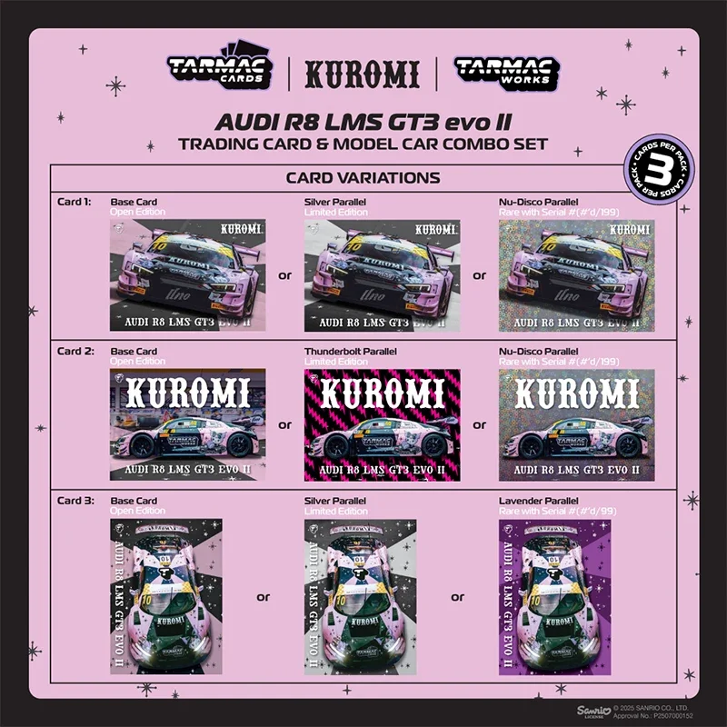 プレセール TW 1:64 サンリオ クロミ アウディ R8 LMS GT3 Evo II マカオ GT カップ 2024 コレクション おもちゃ ダイキャスト カーモデル ターマックワークス