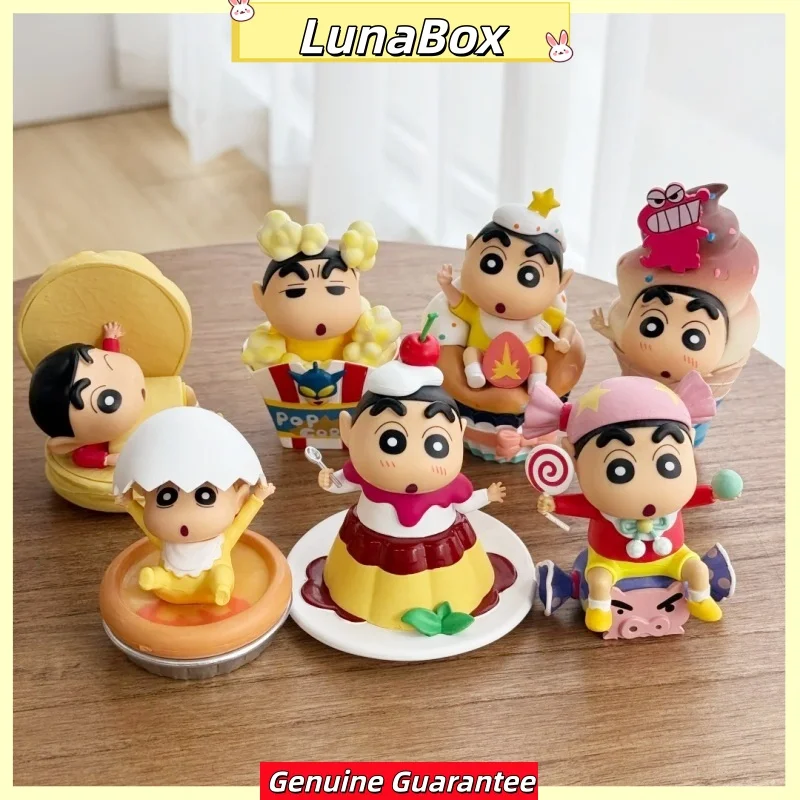 

Original Crayon Shinchan Dessert Time Series Blind Box 7-8cm Pvc Dessert Theme Figure Collectible Anime Desk Decor Birthday Gift