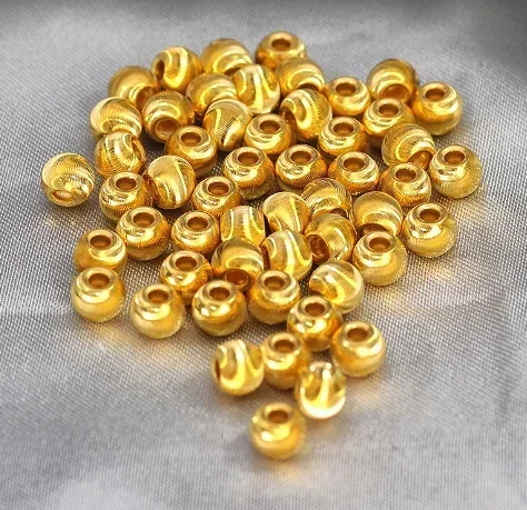 الولايات المتحدة 999 حبات الذهب الحقيقي 24 كيلو كرات الذهب الخالص عين القط الخرز 3 مللي متر-12 مللي متر أجزاء المجوهرات الذهبية