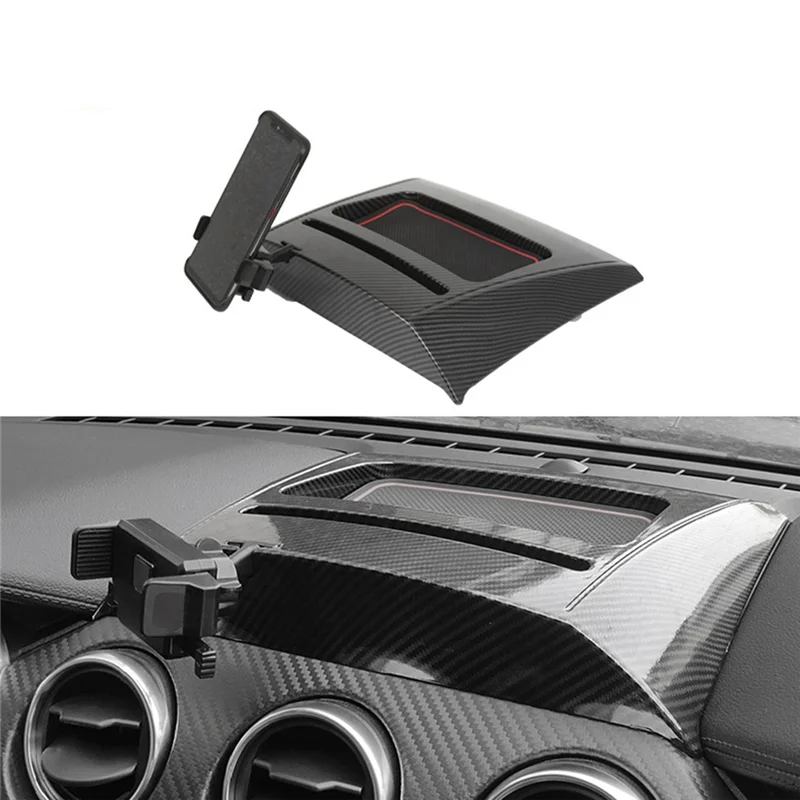 

New Arrival Dashboard Oraganizer Tray With Phone Holder Clip For Ford Mustang 2015+ Center Console Stowing Storage Container Box