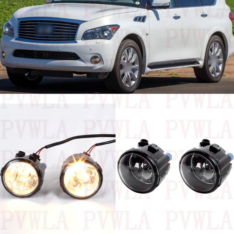 Front Bunper Fog Lamp Lights With Halogen Bulbs 261508990B For Infiniti QX80 2014