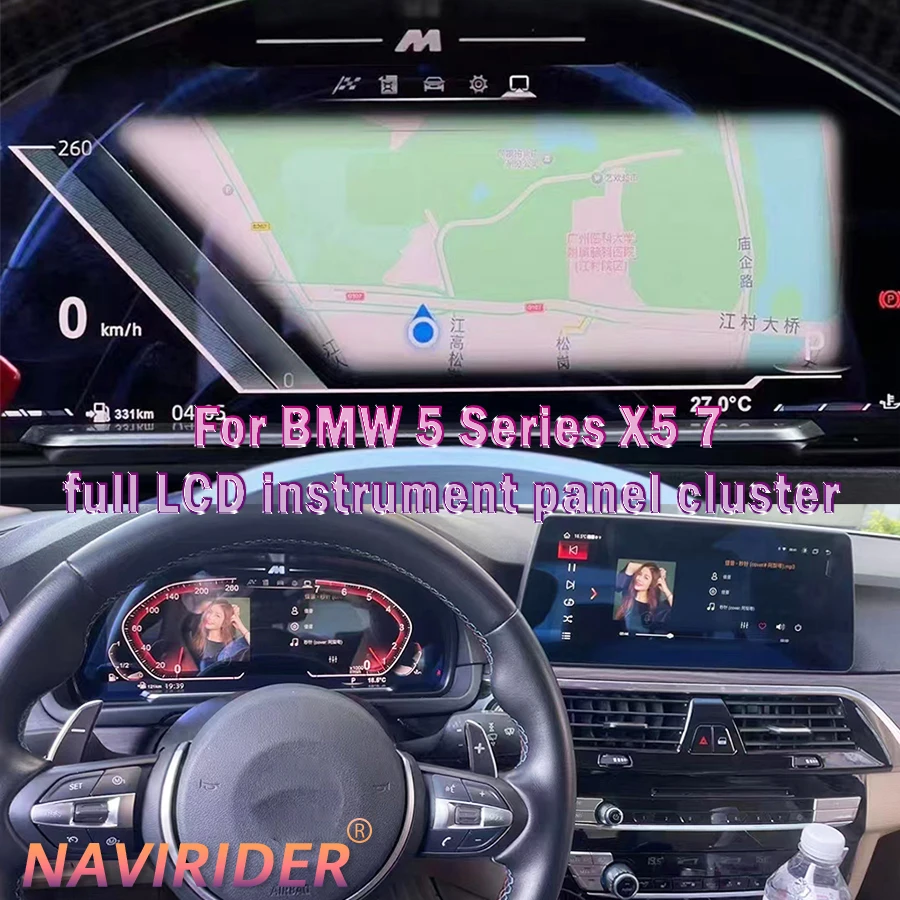Dla BMW serii 5 X5 serii 7 F10 F15 F01 pełny panel przyrządów LCD klastra Obsługa mapy wyświetlacza multimedialnego Wiele kolorowych użytkowników