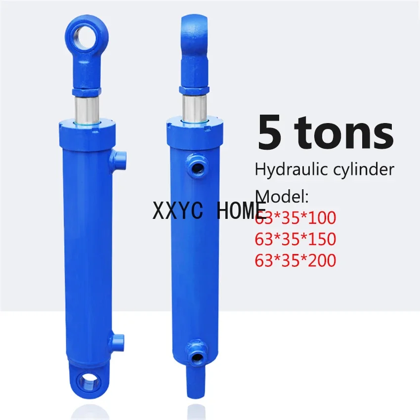 

1PC 100/150/200mm Strokes Hydraulic Oil Cylinder Heavy Duty Bidirectional Lifting Small Wood Splitter 5 Ton Hydraulic Cylinder