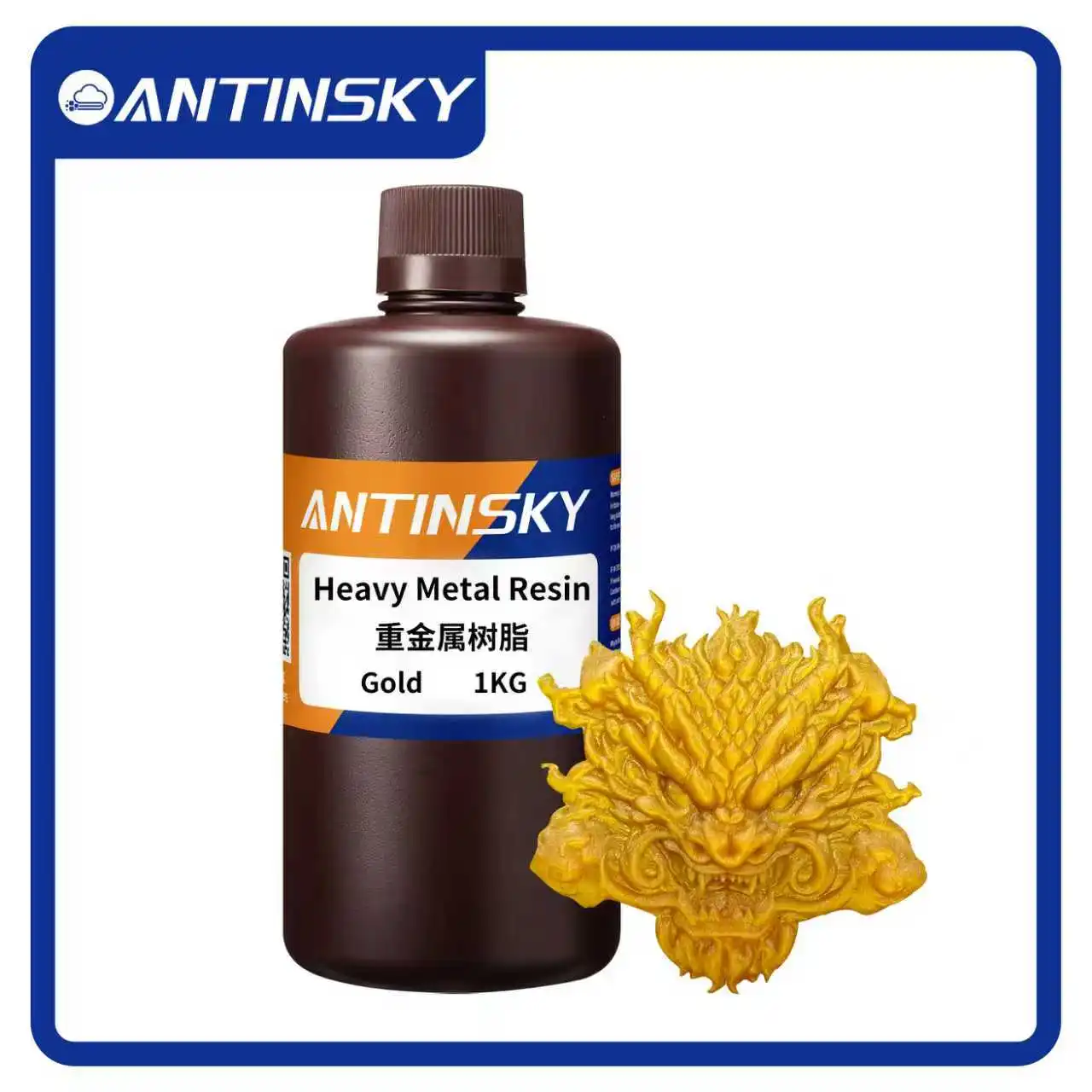 Antinsky Heavy Metal 3D 405nm 1kg Metallic-colored for DLP LCD SLA 3d printer  3D Printer Resins