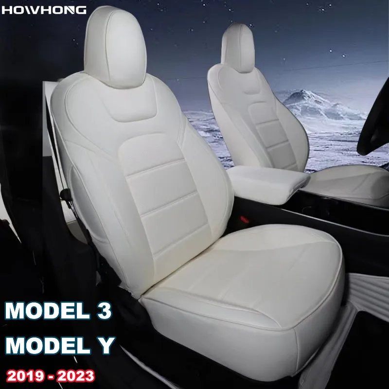 

For Tesla Model 3 Y 2017 - 2024 Car Seats Cover Nappa Leather Full Surround Style Factory Wholesale Price Interior Accessories