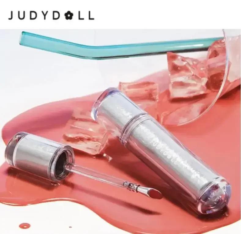 Judydoll ICE Iron ลิปสติกประกายลิปแบบไม่ติดถ้วยกระจกโลชั่นกันน้ำได้หัวแปรงโลหะเครื่องสำอาง10สี