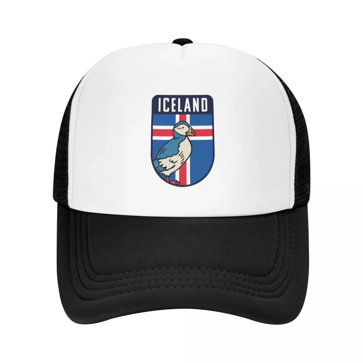 Iceland Flag with Puffin - Wildlife and Travel Baseball Cap Fishing cap Visor Sunhat Snap Back Hat Women's Beach Visor Men's