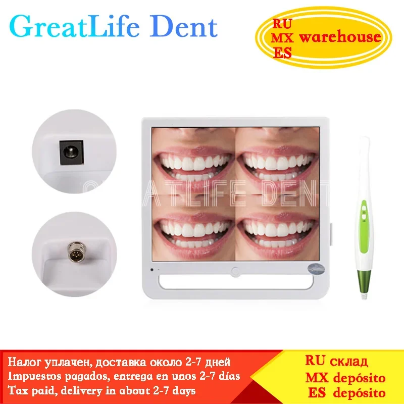 GreatLife Dent 8g USB 17inch LCD Monitor 10 Million Pixels Intra Oral Camera Dental Camera Intraoral Wifi Dental Wireless