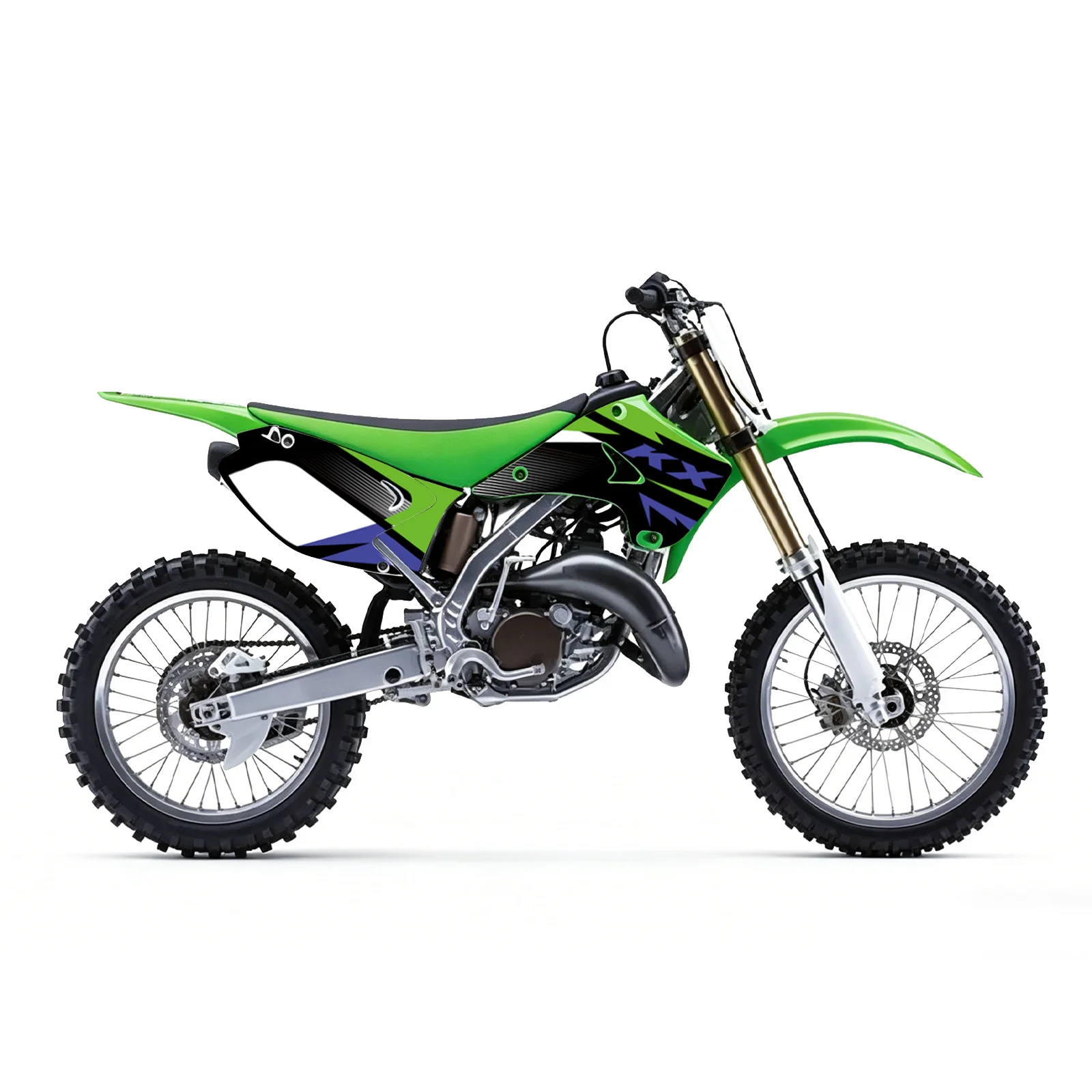 Motorcycle stickers Custom Full Graphics Decals Stickers Kit For KAWASAKI KX125-250 2003-2012 3D Glossy Dirt Bike Body Wrap