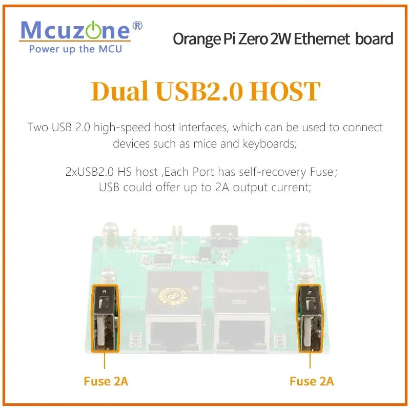 Orange pi zero 2w Ethernet-Erweiterungs karte Dual-USB-Host | Dual-Ethernet