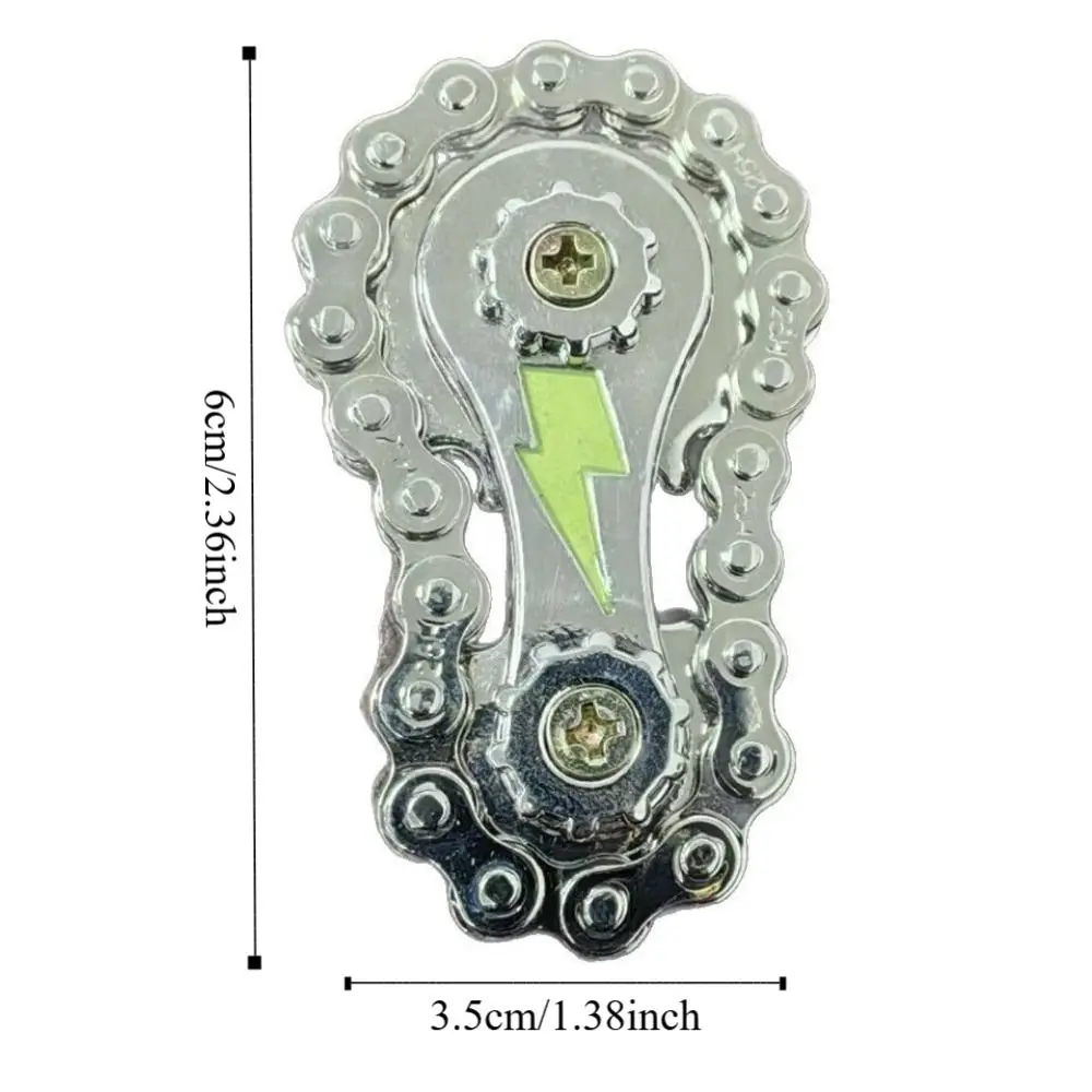 Luminoso Fidget Spinner Catene di metallo Ingranaggio Spinner a mano Catena Ingranaggio Creativo alla moda Ruota Gear Catena Giroscopio Giocattoli classici