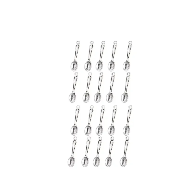 20pcs Silver Color Kitchen Cooking Spoon Charms For Women Men DIY Jewelry Making Accessories