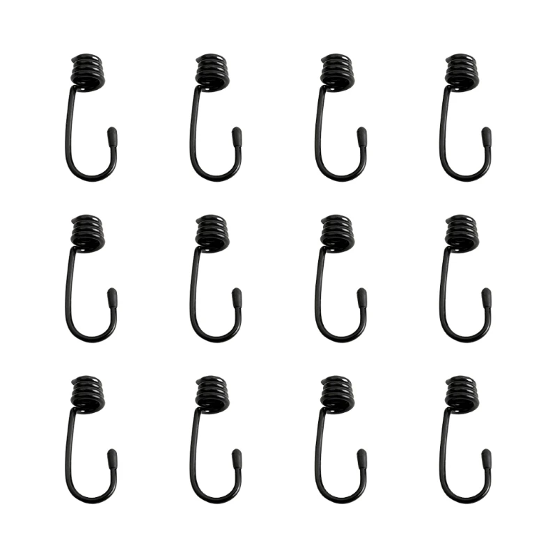 12 Pcs Hooks for Tensioner 7mm Marine Shock Cord Bungee Elastic Rope Hooks Luggage Straps Tarp Tie Downs Canopy Stretch