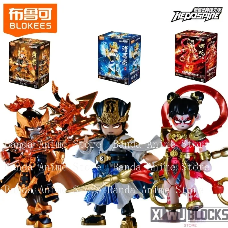 

in stock BLOKEES Assemble Nezha Zhuge Liang Huang Zhong Model Desktop Collection Toys Ornaments Birthday Gifts Anime Action