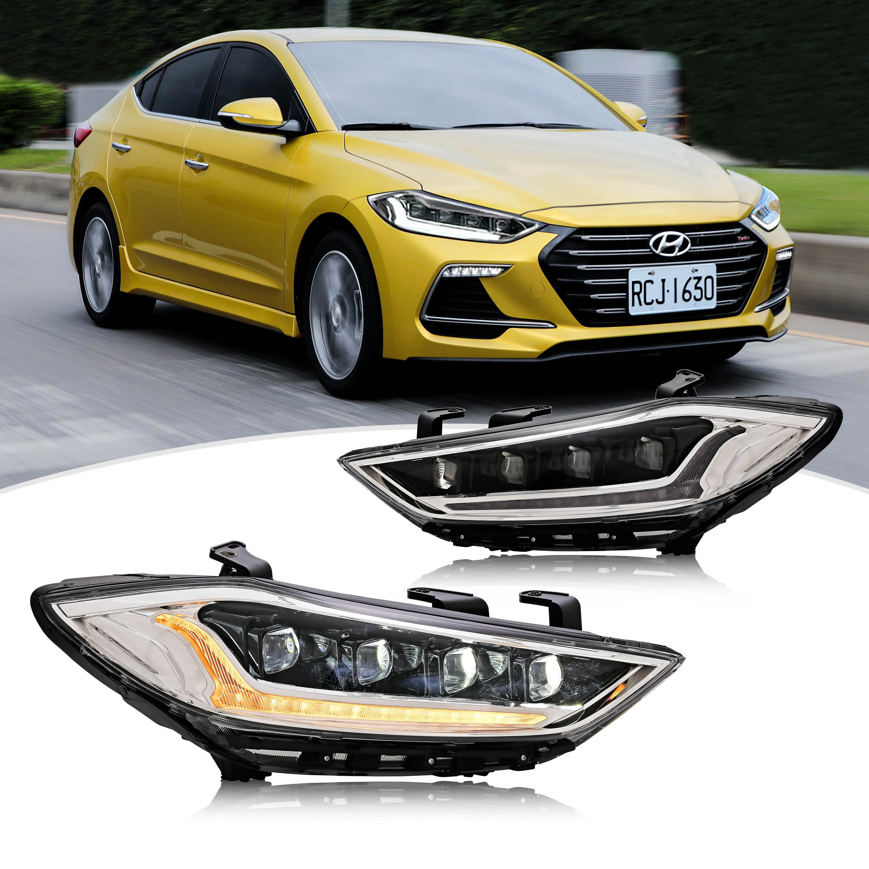LED Headlights For Hyundai Elantra 2017 2018 With The Start Up Animation Front Lamp Assembly