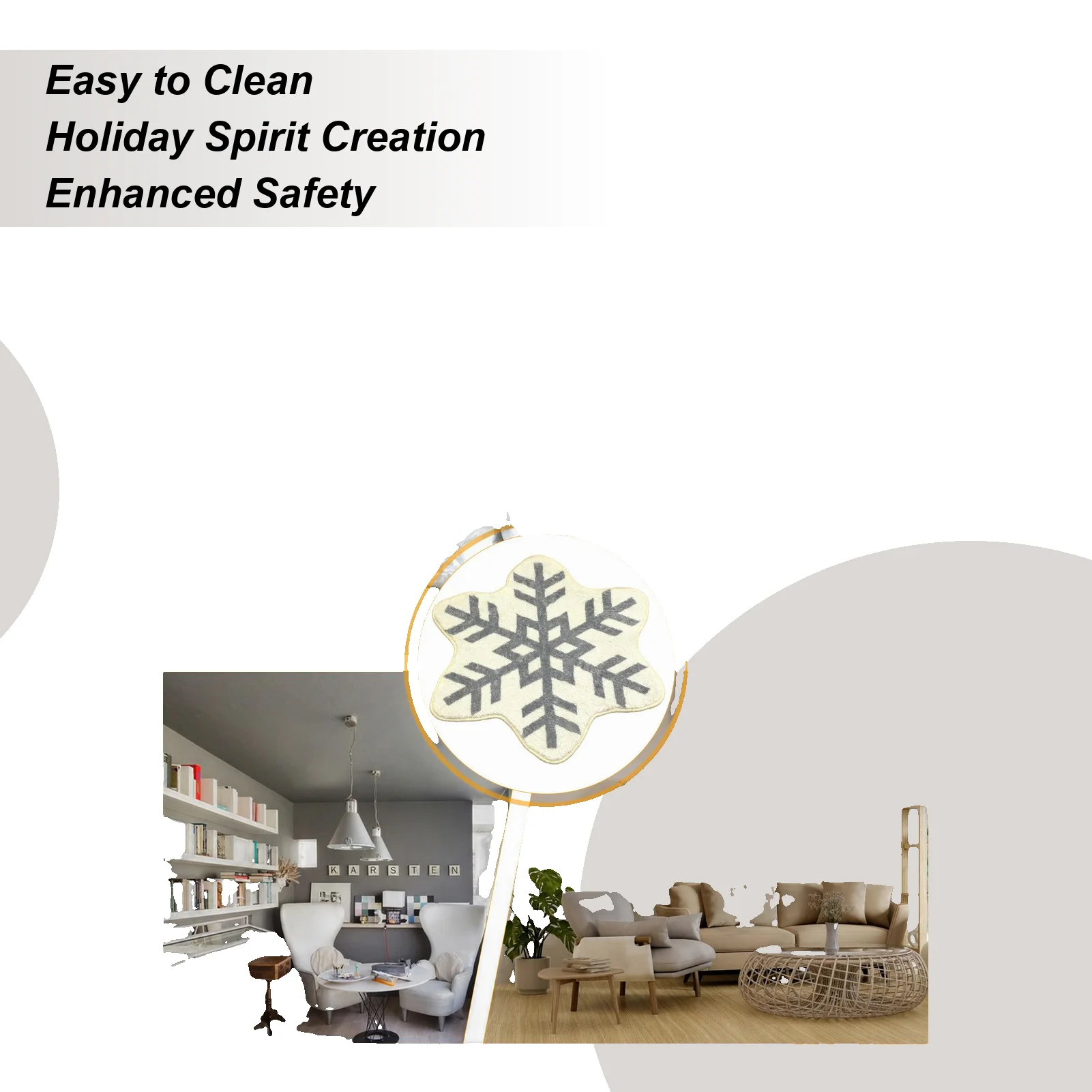 

Рождественские коврики для ванной комнаты 24x24 дюйма, милый прикроватный коврик, моющийся рождественский напольный ковер для кухни, столовой, общежития, прихожей