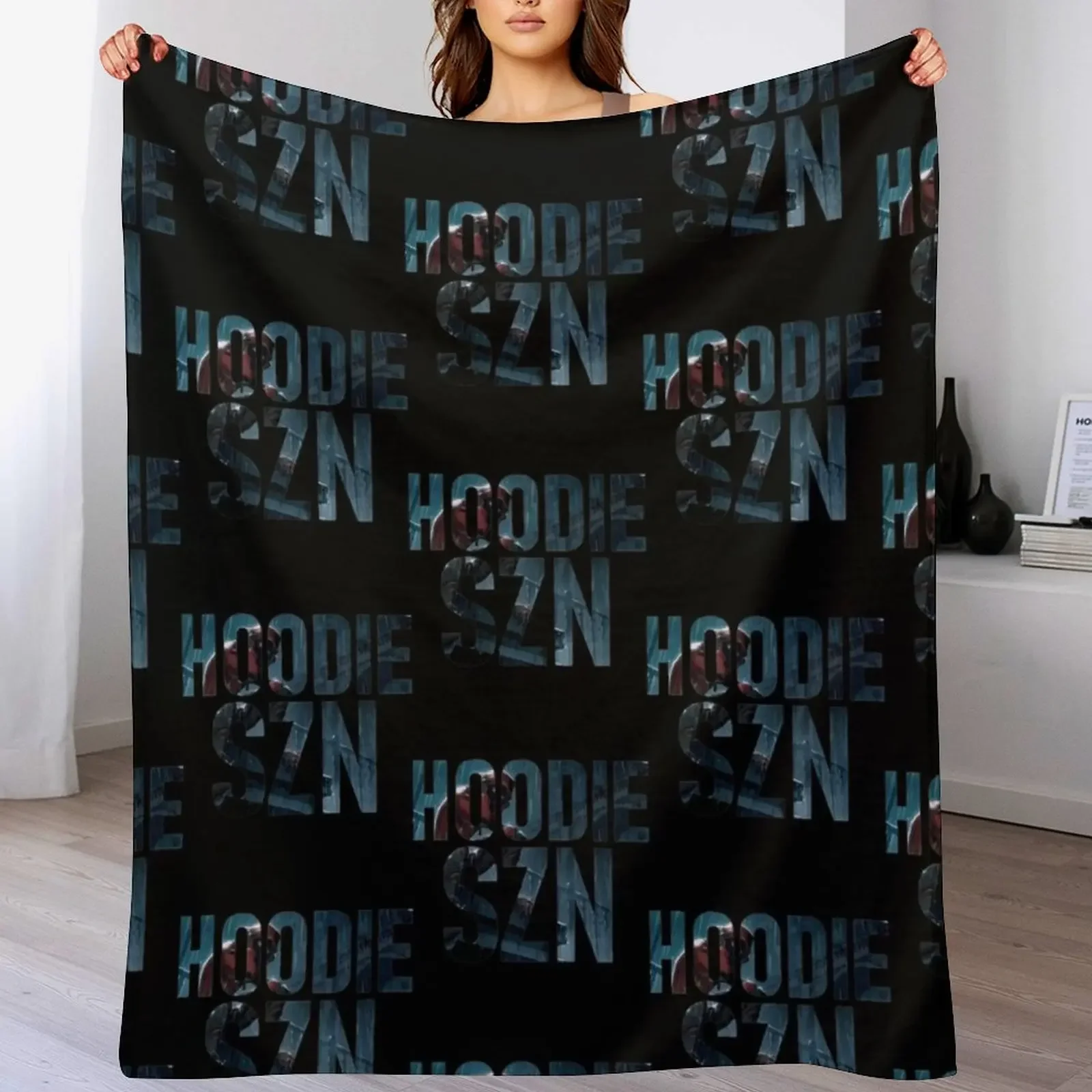

Hoodie SZN Throw Blanket Summer Picnic Bed linens Sleeping Bag Blankets