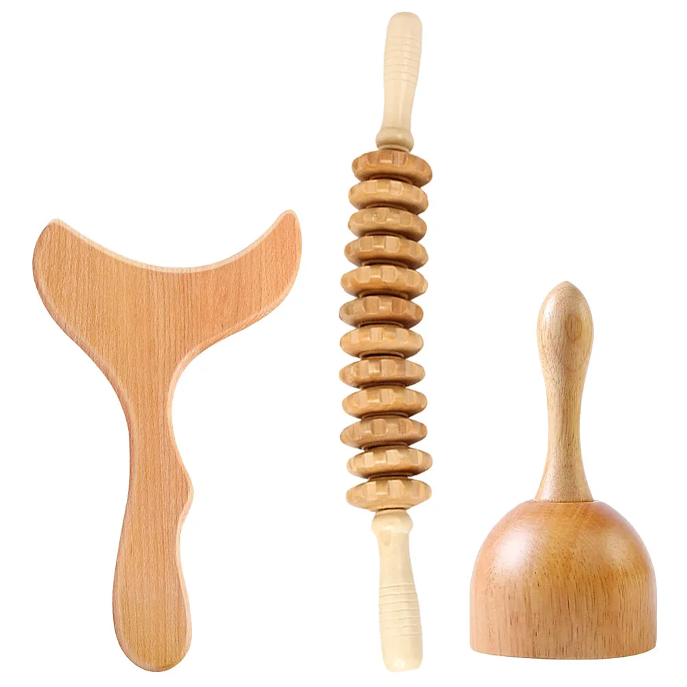 

Massage Stick Small Board Wood Roller Massager for Body Muscle Sculpting Reusable Tool