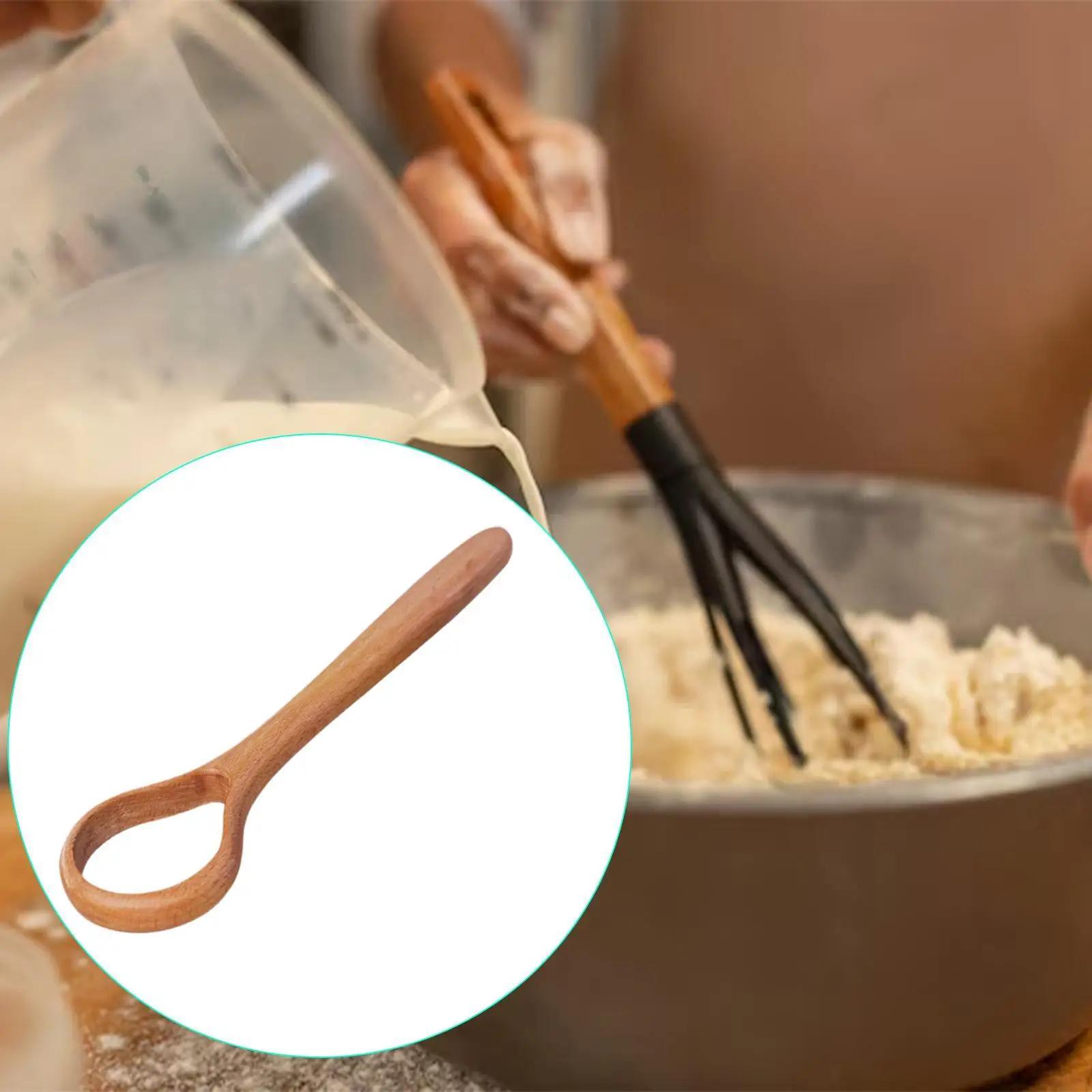 

Wooden Danish Dough Whisk Manual Sourdough Bread Baking Supplies Bread Whisking Tool for Biscuits Pastry Bread Pizza Whisking