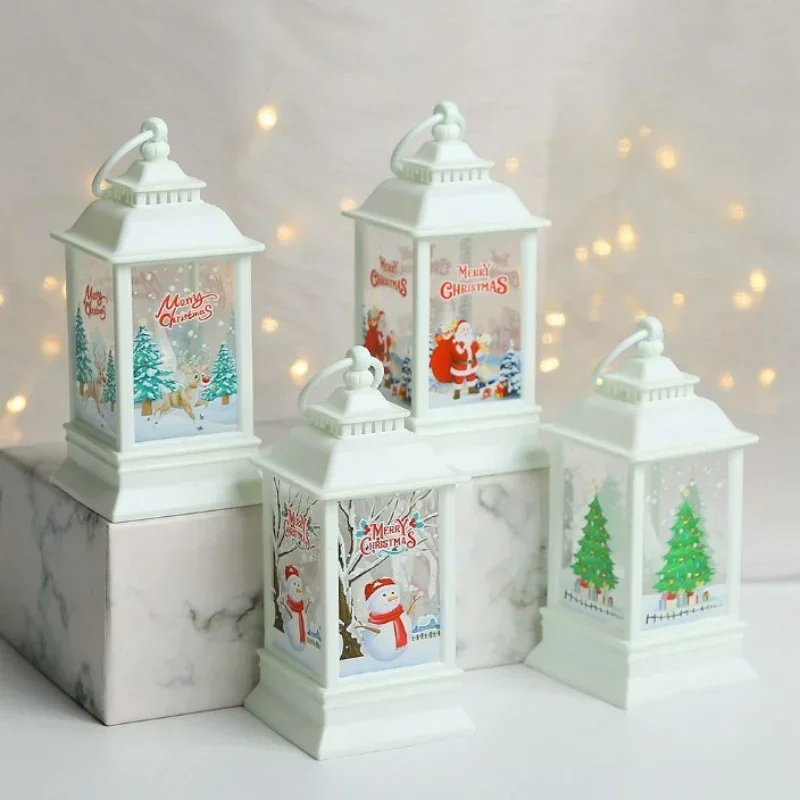 Christmas LED Lantern Light Home Christmas Tree Ornaments LED Lamp Xmas Glow Decorations Kids Gift Happy New Year Decors