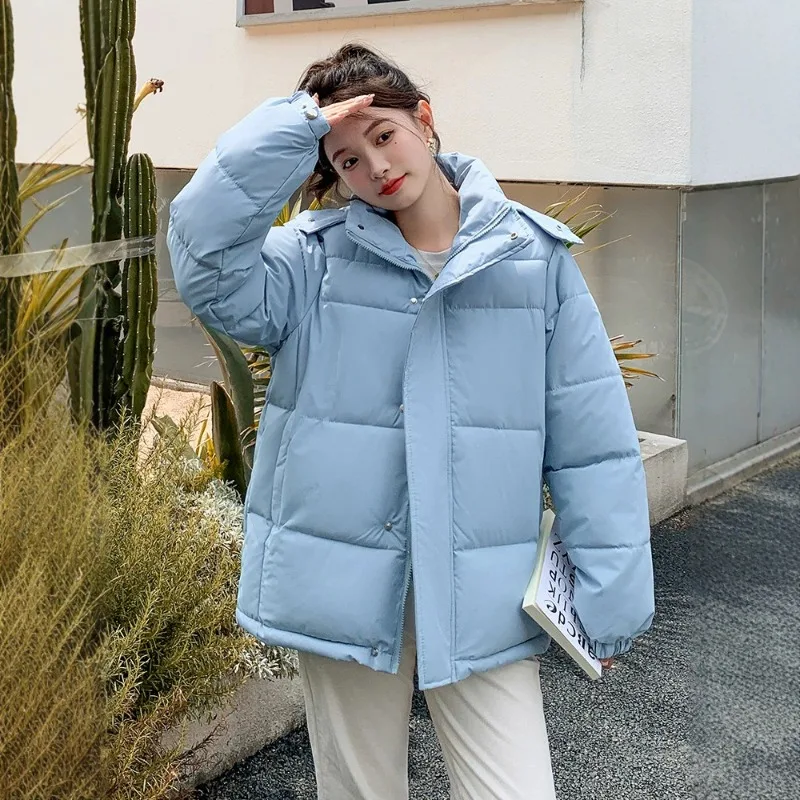 Cropped Quilted Puffer Jacket Hooded Zip Up Lightweight Winter Coat Korean Street Style Trendy Fall Layering Outerwear New