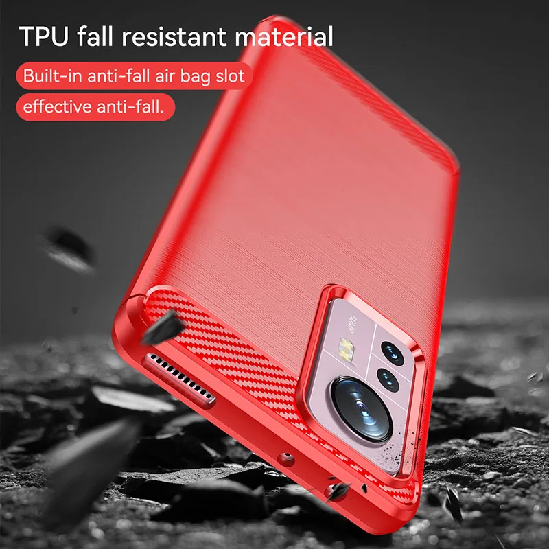 For Xiaomi 12 Pro Case Carbon Fiber Shockproof Soft Silicone Cover for Xiaomi 12 Pro Case For Xiaomi 12 Xiaomi 12 Ultra Mi 12X