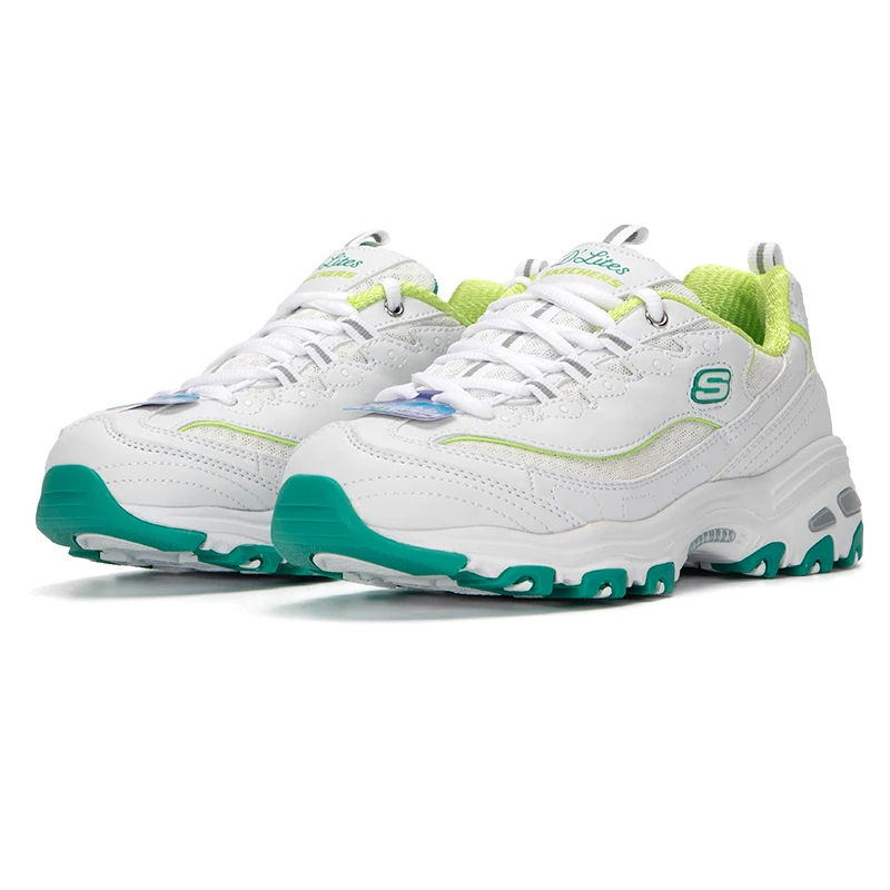 Sepatu Wanita Skechers Sepatu Sneakers Penambah Tinggi Sol Tebal Sepatu Kasual Retro Sepatu Panda Sepatu Ayah 99999863-Wgr