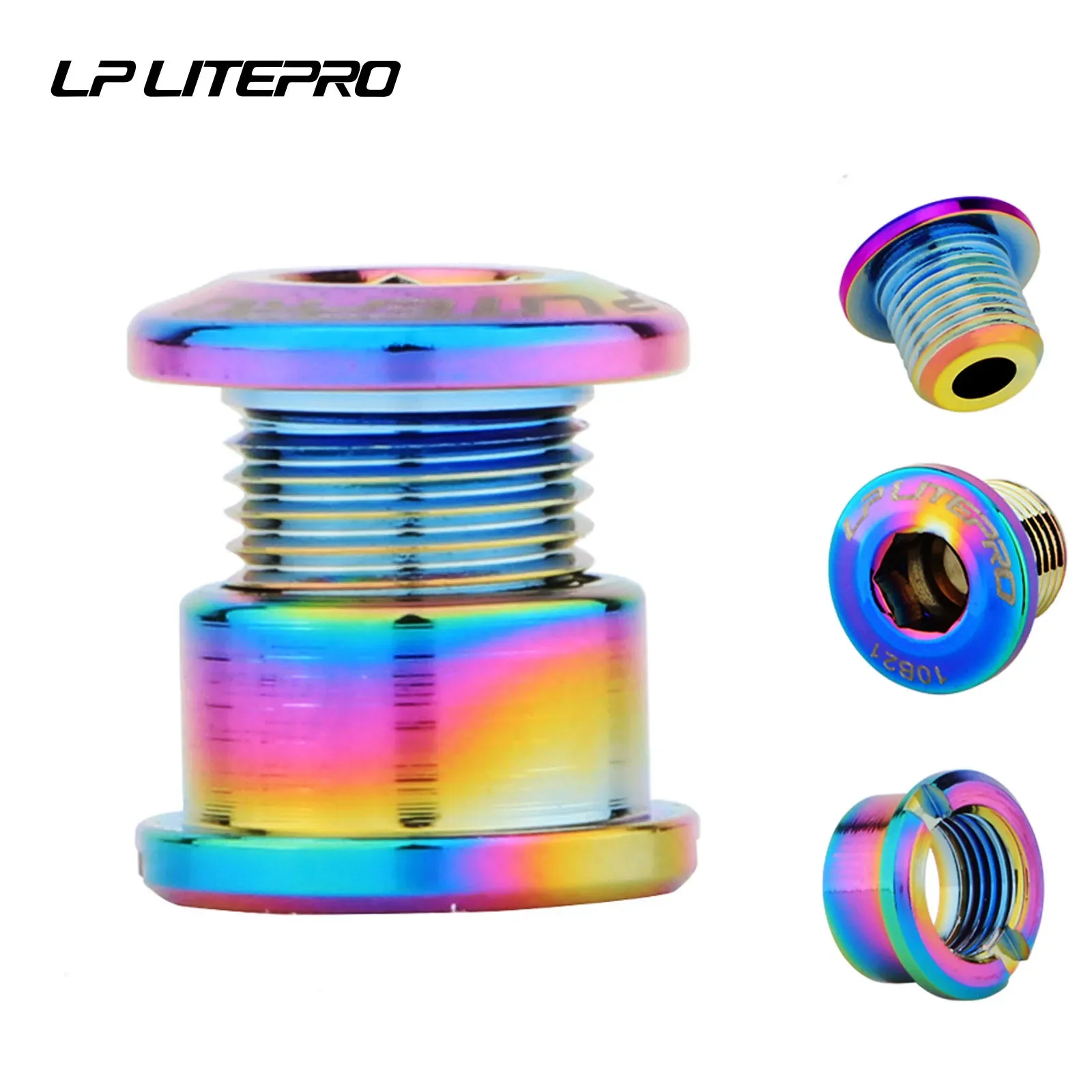 litepro Bicycle Chainring Bolts Mountain Bike Integrated Crankset Single Dental Plate Screws Plating colorful for Mtb Road Bike