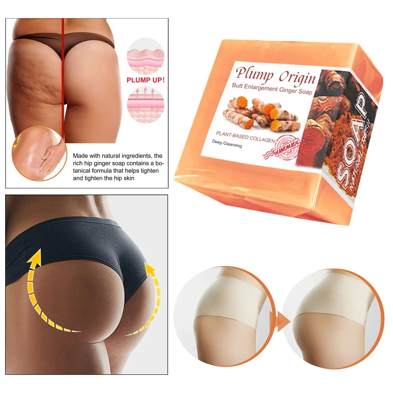 Butt Enlargement , Drainage Turmeric Handmade Soap Hip Lifting Soap for Types Improve Sleep Swelling