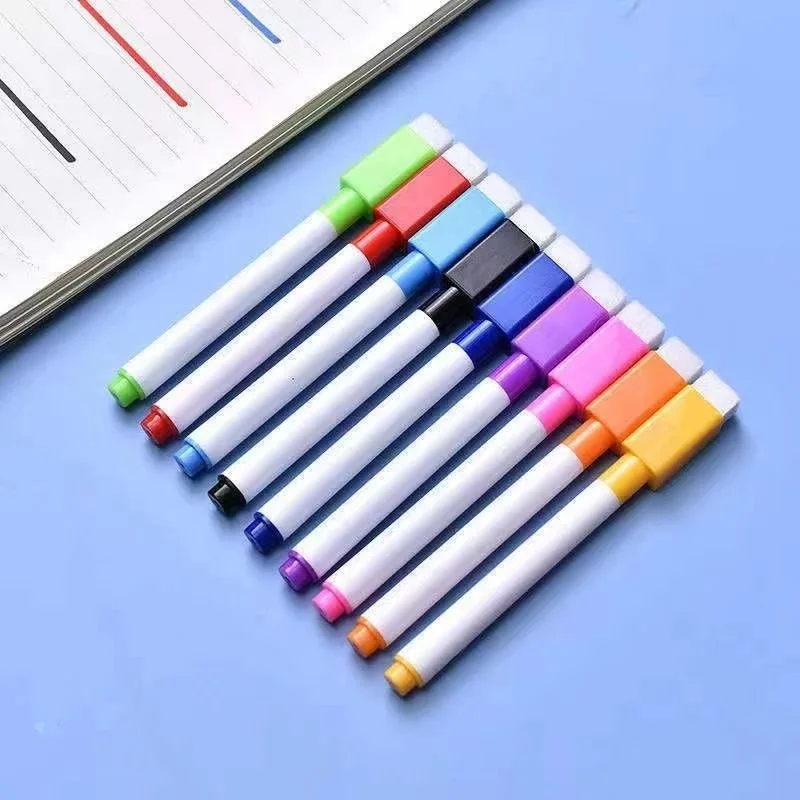 8-Color Set of Erasable Magnetic Whiteboard Marker Pens Suitable for Blackboard Marking, Teaching, and More