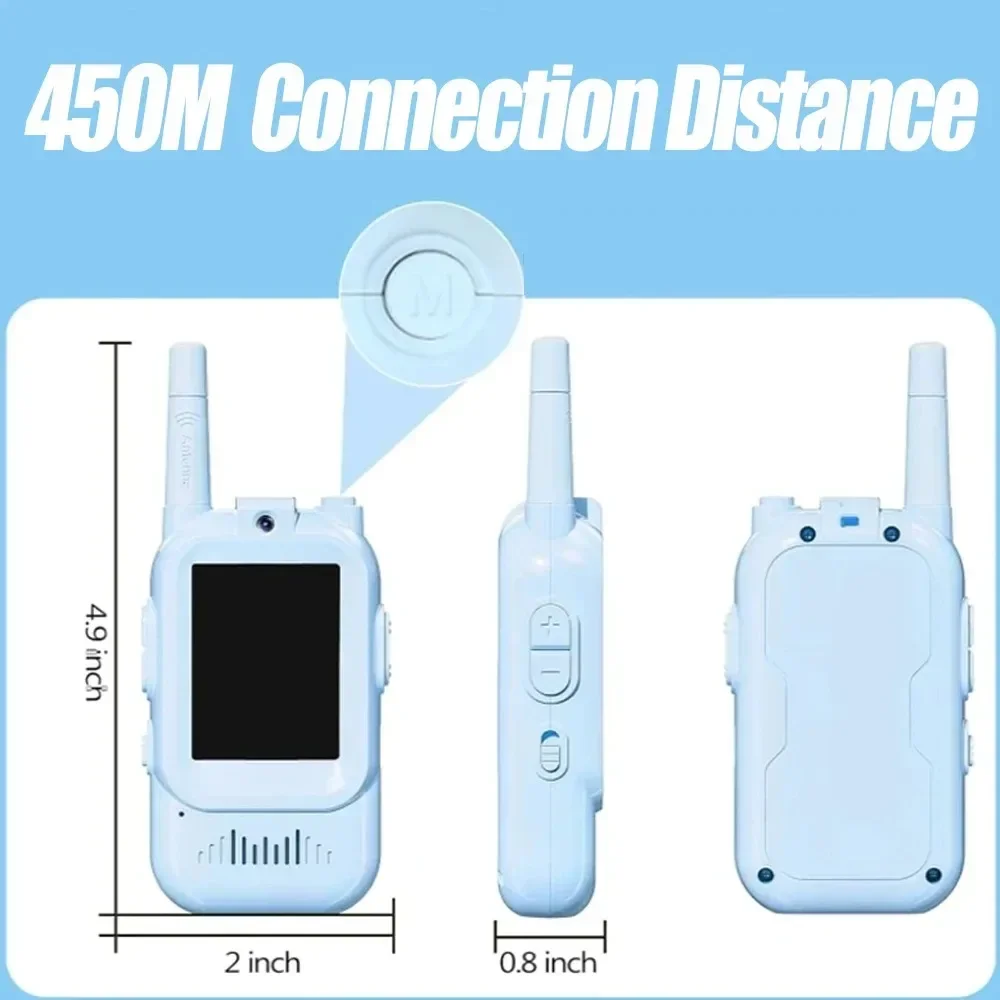 Kids Walkie Talkies with Video Intercom, Rechargeable Handheld Two‑Way Radio Toy, for Camping Outdoor Games, Ideal Birthday Gift