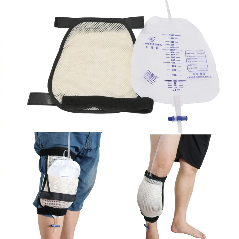 Urine Collection Bag Bind Leg Holder Drainage Strap Fixed External Bag Catheter Stabilization Device Urinary Incontinence 1500ml