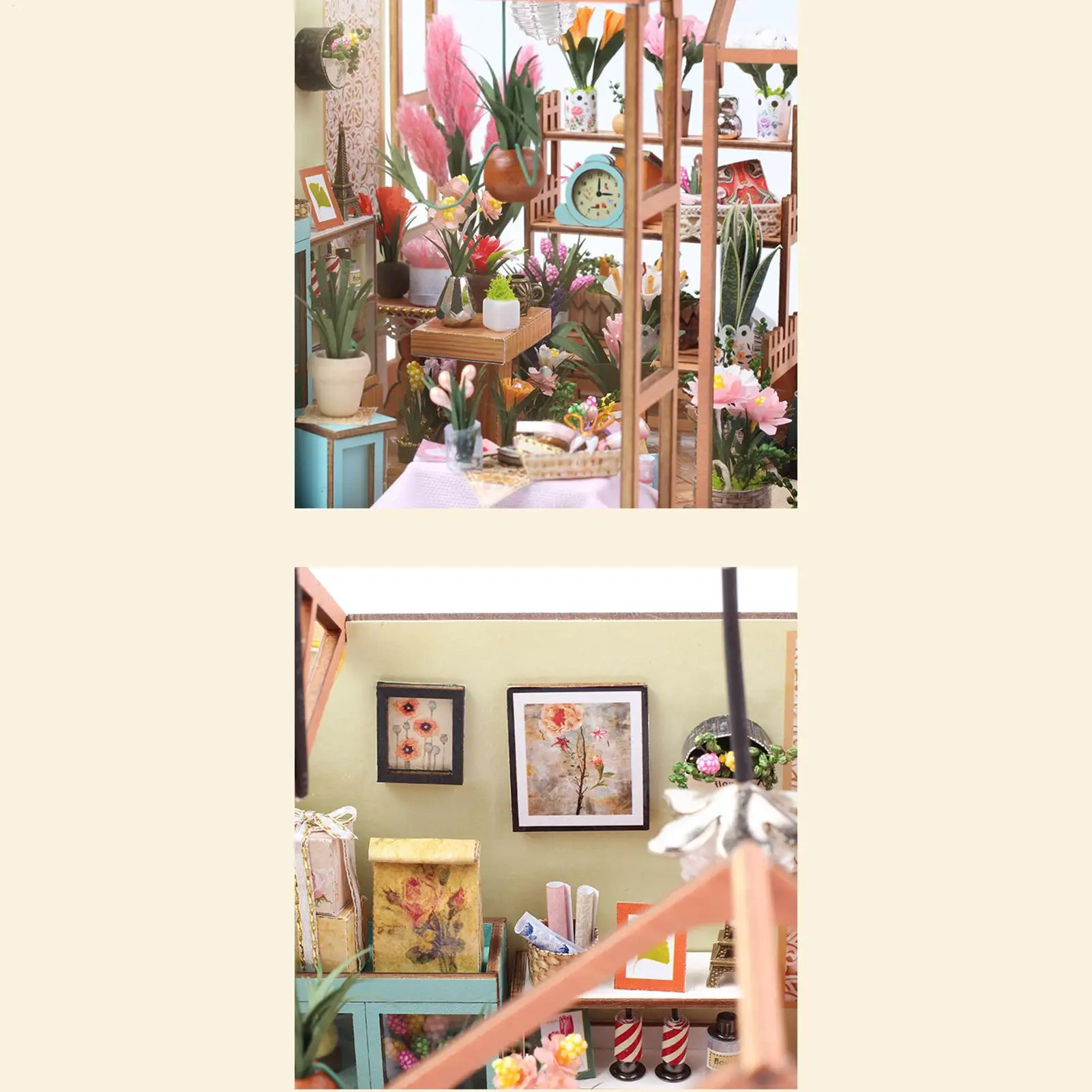 Miniature Doll House Kit 3d Mini Greenhouse Building Kit Decor Display for Shelf Bedroom Room Teens Christmas Halloween