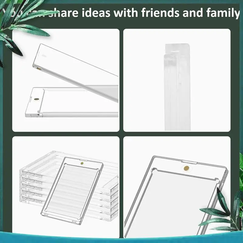 (NEW) 10 Pcs 130 Pt Acrylic Magneticcard Holders 4.33X2.87 Inch Card Holder Clear Card For Sports Baseball Storing Displaying