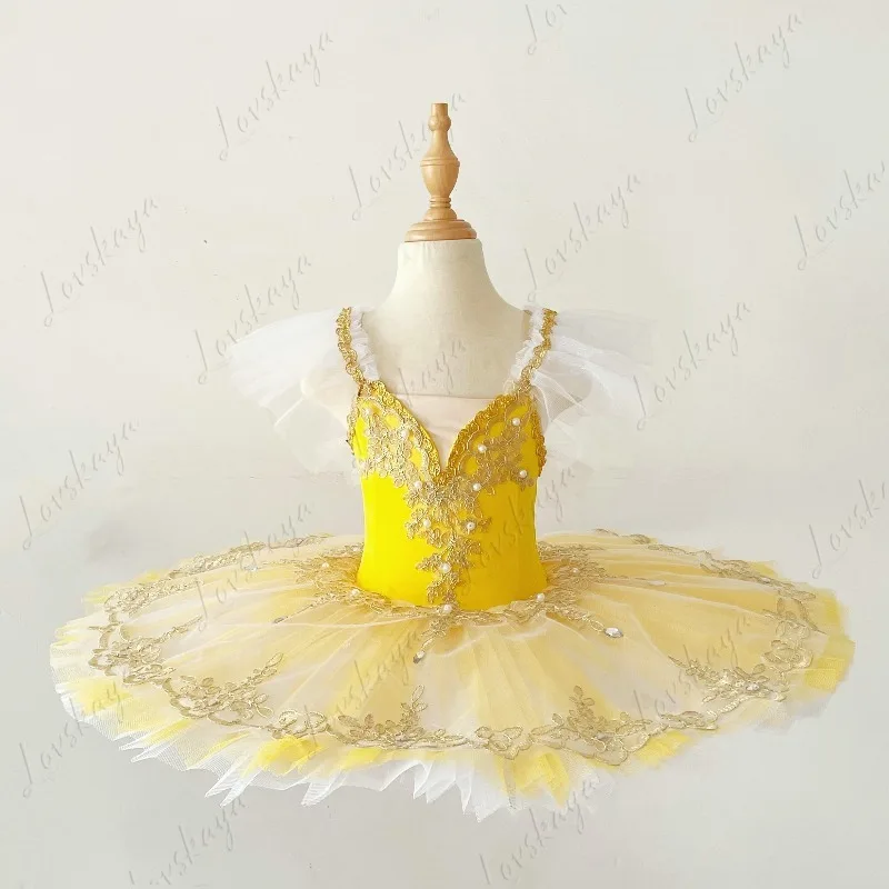 

Children's Ballet Performance Costumes - Girls' Halter Top Dance Costumes, Swan Dance Puff-sheer Skirts for Dance Performances