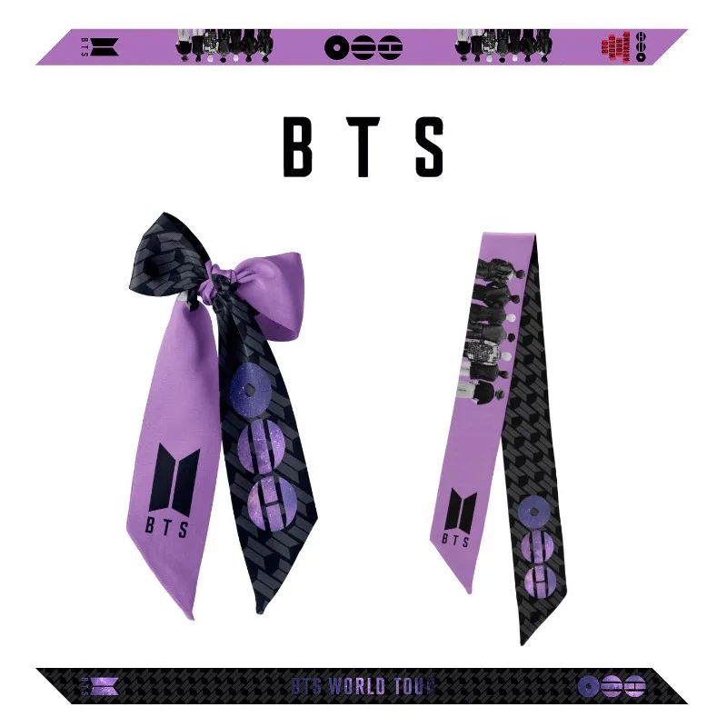 Hot BT21 Cute Merchandise Support Ribbon Scarf, Creative and Personalized Hair Tie Wrist Scarf, High-appearance-value Small Gift