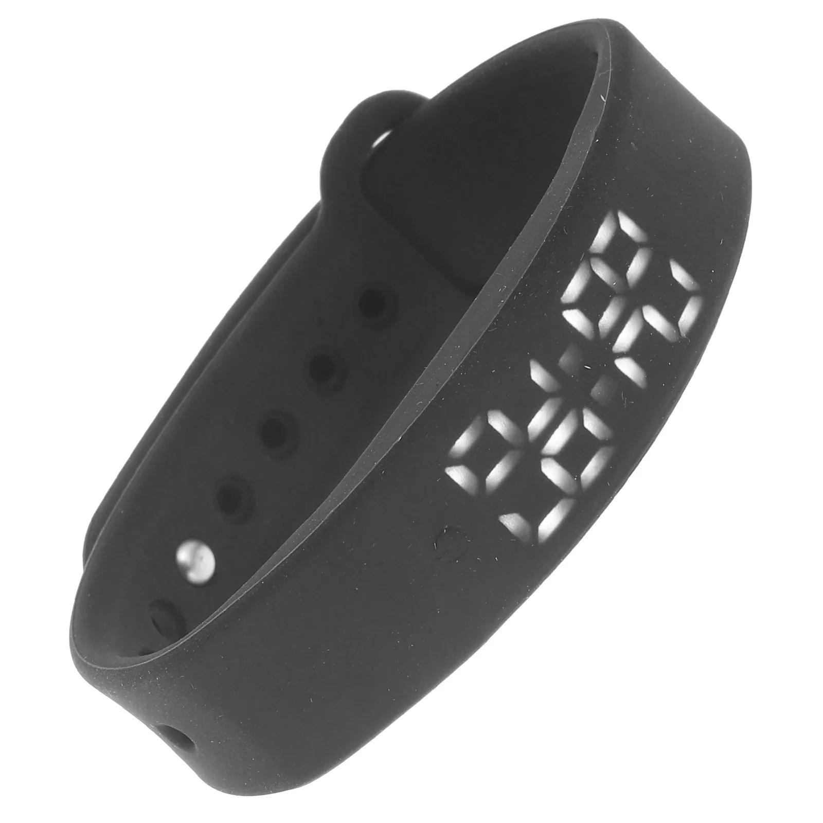 

Smart Bracelet Black Silicone Band with LED Display Real Time Temperature Monitoring Vibration Alarm for Fitness Hiking Running