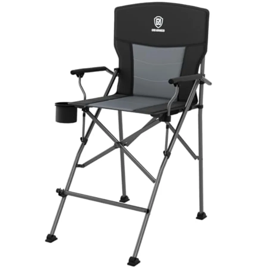 

Tall Camping Directors Chair with Cup Holder 31", Bar Height Folding Chair for Camping, Sports with Carry Bag, Mesh Pockets and