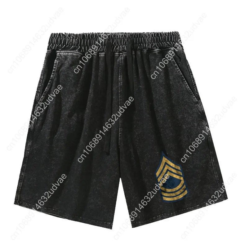 US Army Rank Master Sergeant E8 MSG Shorts Man Woman Teenager Retro Short Pants Cotton Elastic Soft Beach Shorts Customized Pant #2