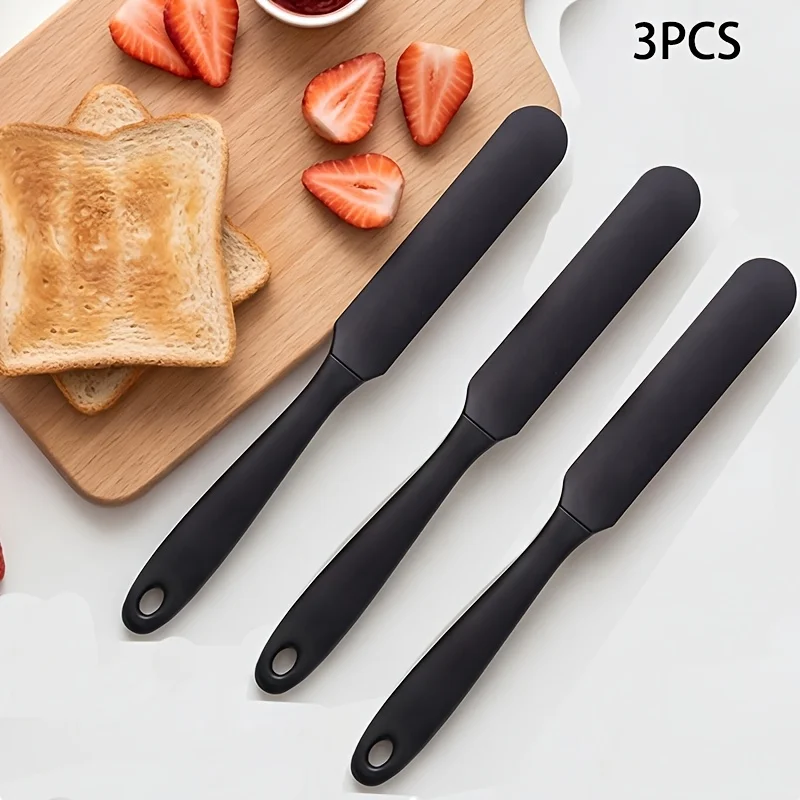 1/2/3pcs Silicone Spatula Cream Scraper Cake Spatula Bread Jam Knife Mixing Spatula Non-Stick Baking Tool Food Grade Material