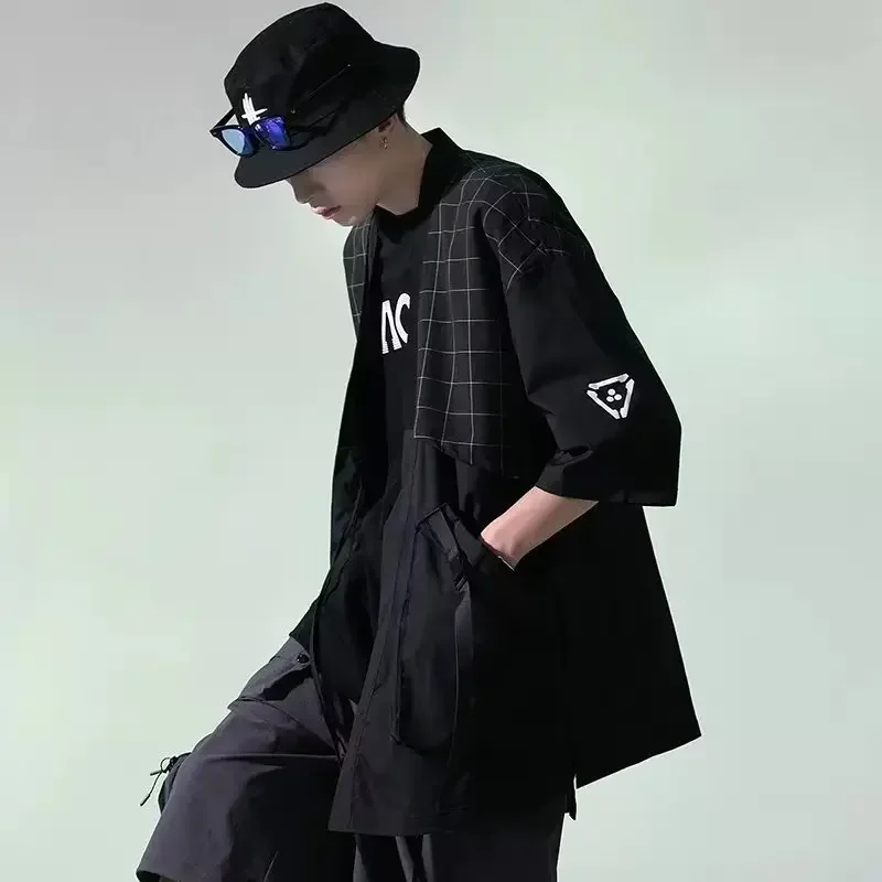 Gothic Harajuku Men Taoist Robes Shirts Y2k Techwear Japanese Stylish Casual Clothing Party Dancing Women Men Streetwear Hip Hop