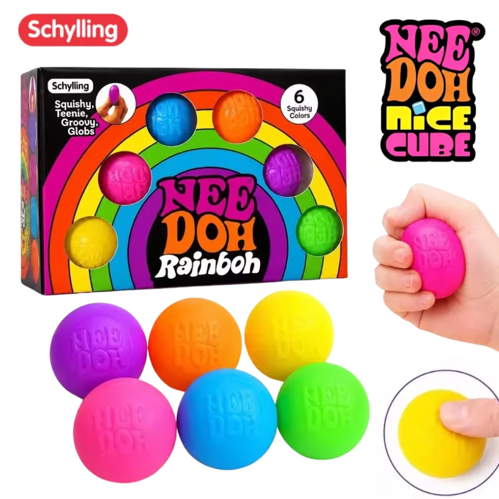 

New Schylling Needoh Rainbow Teenie Stress Ball Fidget Toys Blind Box surprises Anti-stress Sensory Squeeze Party Toy gifts