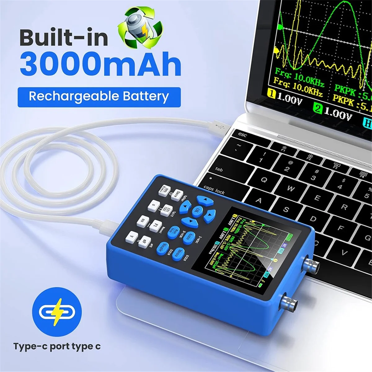 BAAE DSO2512G Digital Oscilloscope with 2 Channels 120Mhz Bandwidth Signal Generator 500MSa/S Sampling Rate, 2.8 Inch Display