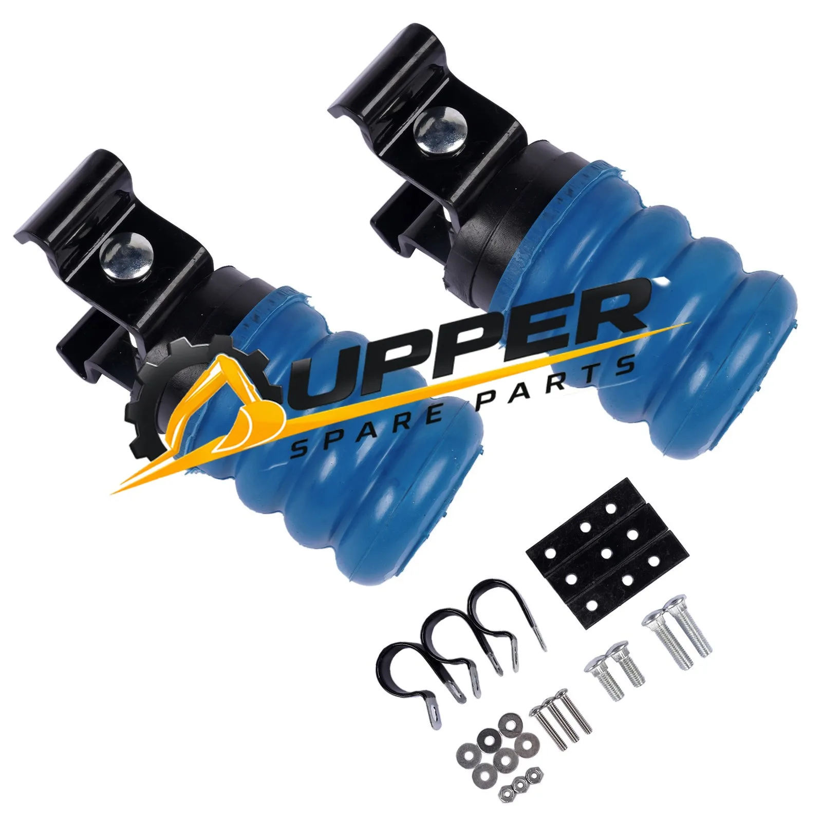 2x Suspension Helper Springs Blue For Trailers W/ Springs Mounted Above The Axle