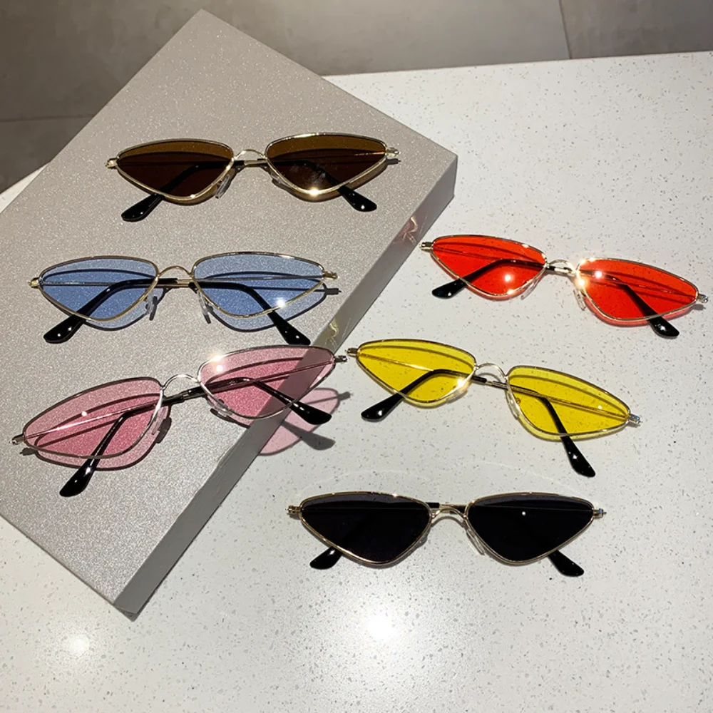 Retro Metal Cat's Eye Frame Sunglasses for Men Women Fashion Brand Designer Outdoor UV400 Eyewear Colorful Lens Oculos De Sol