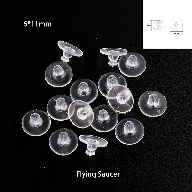 Bouchons arrière de boucles d'oreilles en Silicone, 200/500 pièces, bouchons transparents pour bricolage, fabrication de bijoux, accessoires de boucles d'oreilles