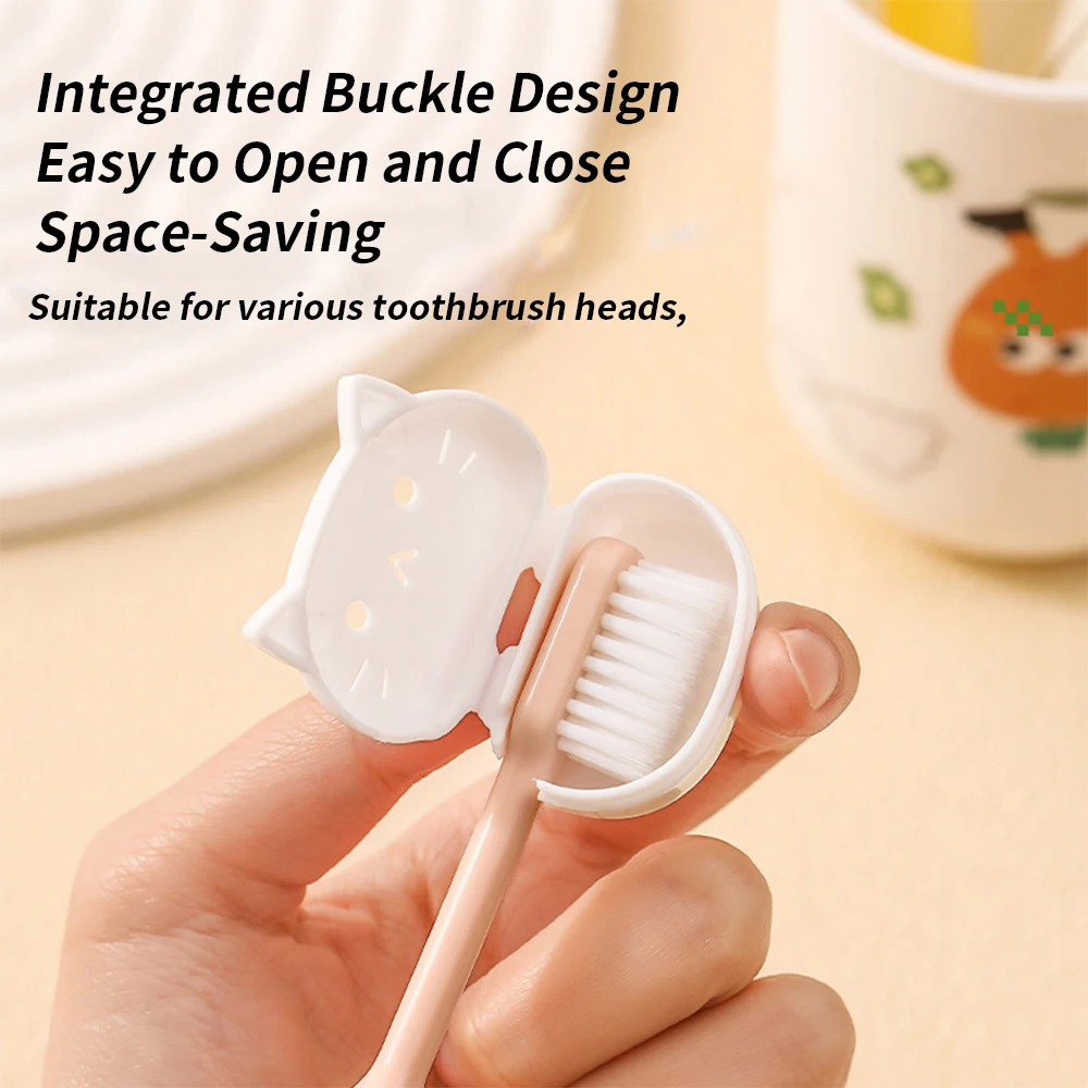 4pcs Cat Toothbrush Cover Dust Protector Travel Toothbrush Cover Portable Toothbrush Case for Bathroom Hygiene Products